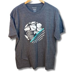 Billabong T-Shirt Men's XL Gray Green Graphic Logo Crewneck Short Sleeve Tee